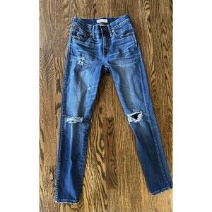 Madewell Women’s Size 24 Blue 9"‎ High Riser Skinny Skinny Jeans Distressed